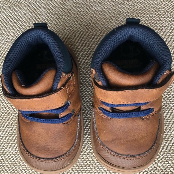 Stride Rite Boys Branly Brown/Navy Faux Leather Bootie w/Toe Bumper. Size 3M. - Picture 8 of 11